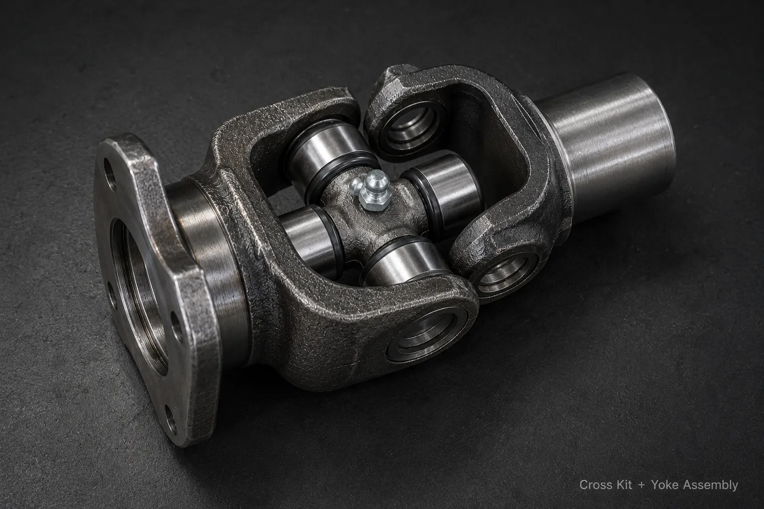 1330 universal joint installed in driveshaft yoke assembly