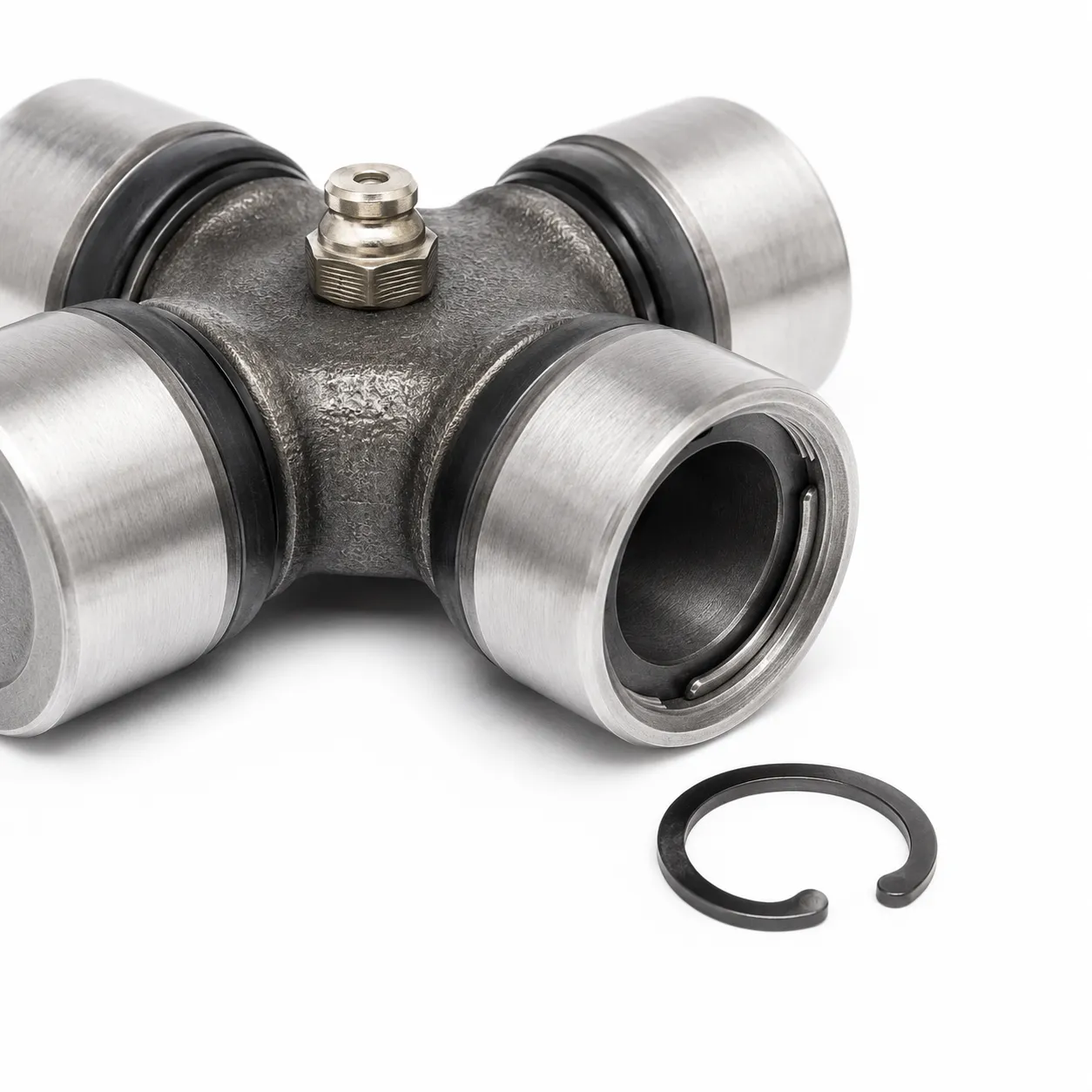 1330 universal joint snap ring detail — external C-clip groove