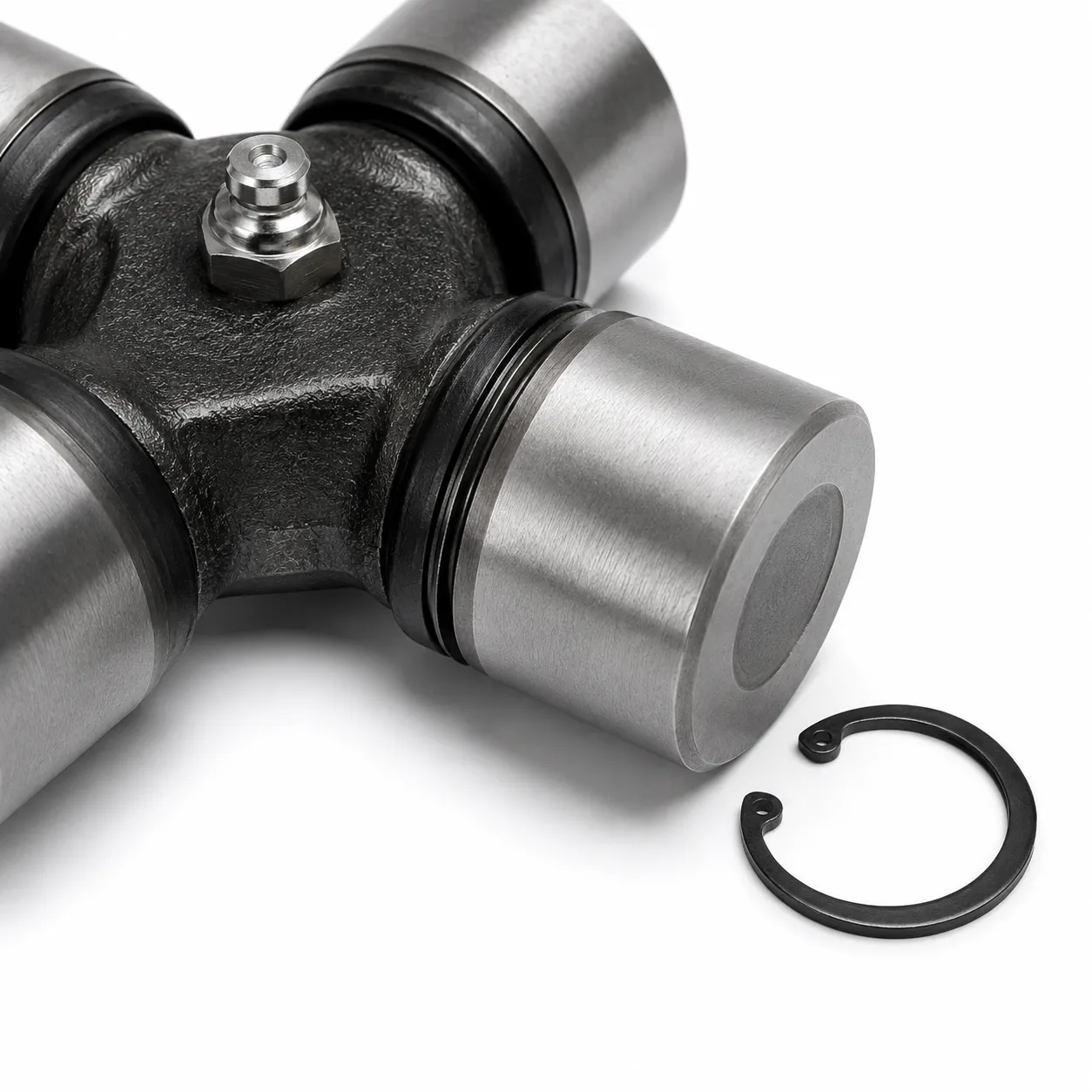 1310 universal joint snap ring detail — external C-clip groove